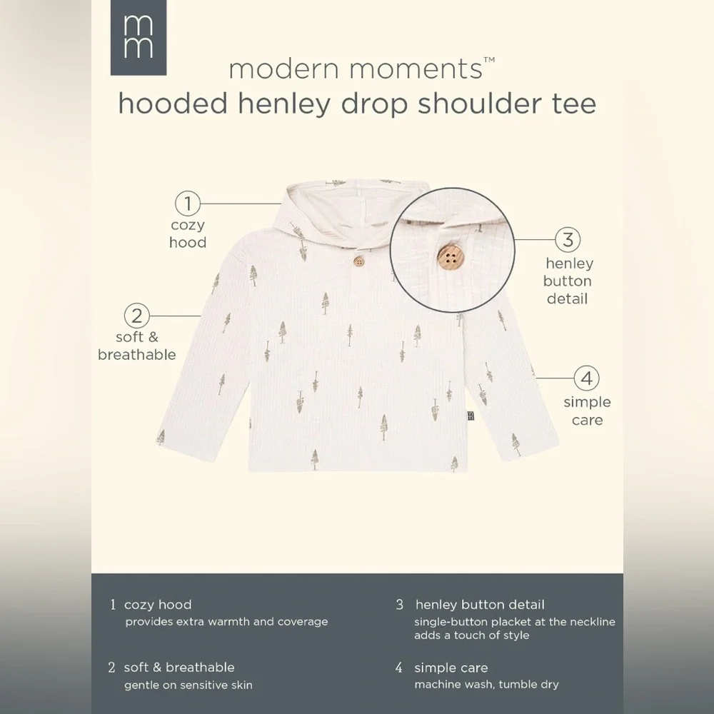 •NWT•Modern Moments by Gerber Long Sleeve Top and Hooded Henley